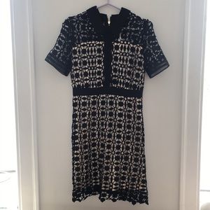 Aqua black lace dress size M